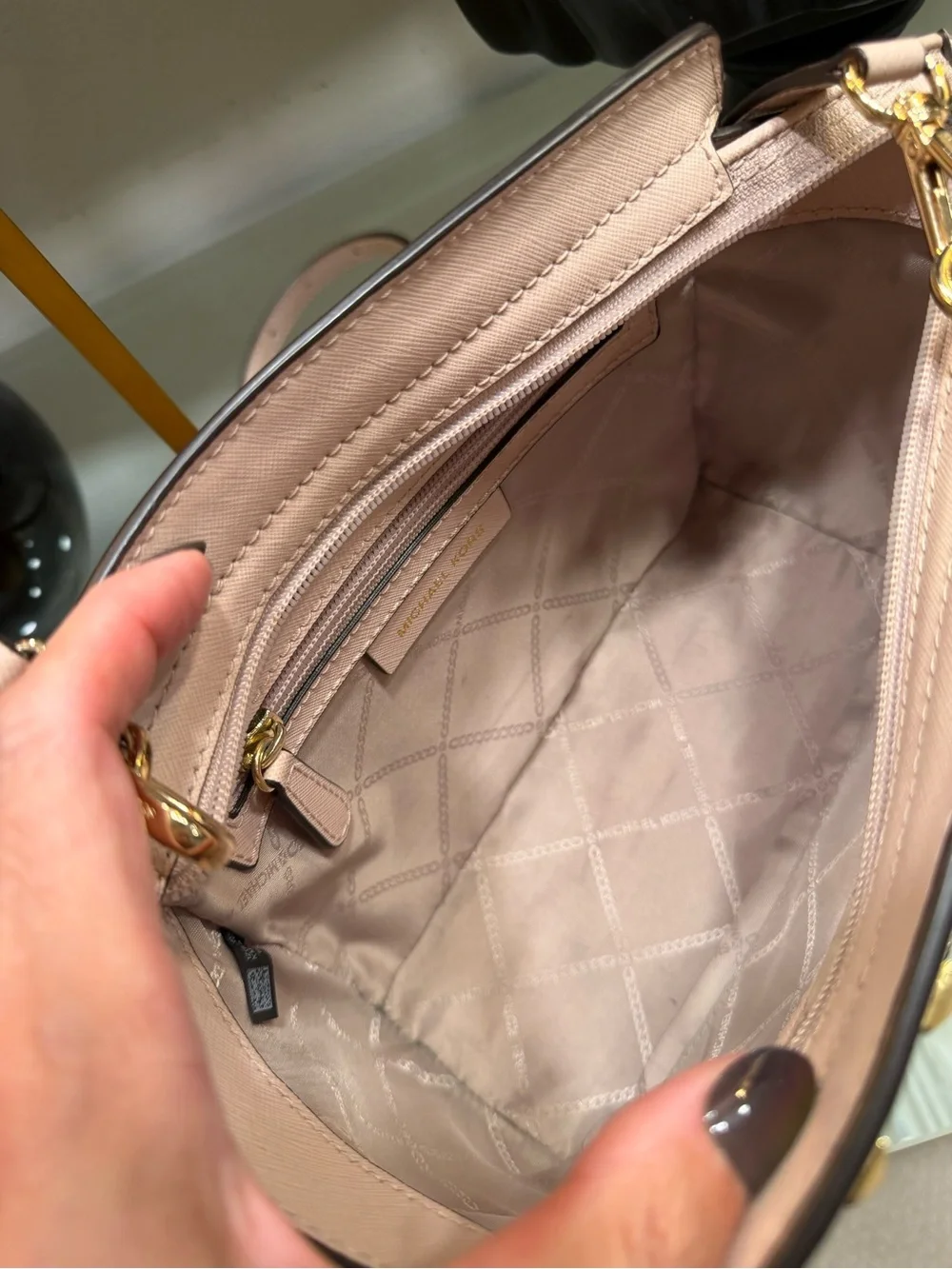 Michael Kors Pink Studded Leather Shoulder Bag